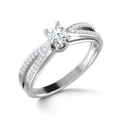2 Carats Round Cut Diamond Engagement Ring White Gold 14K New