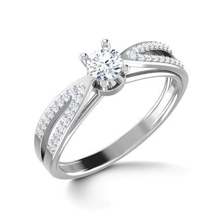 Round Cut Quality Wedding Solitaire Ring with Accents White Gold Diamond  