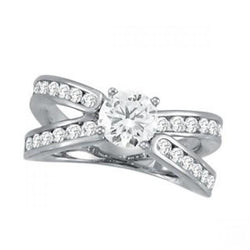 2 Carats Diamond White Gold Solitaire With Accents Engagement Ring