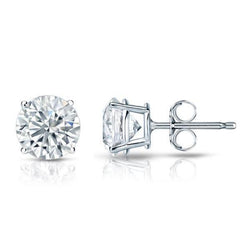 2 Ct Round Brilliant Cut Diamonds Ladies Studs Earrings White Gold
