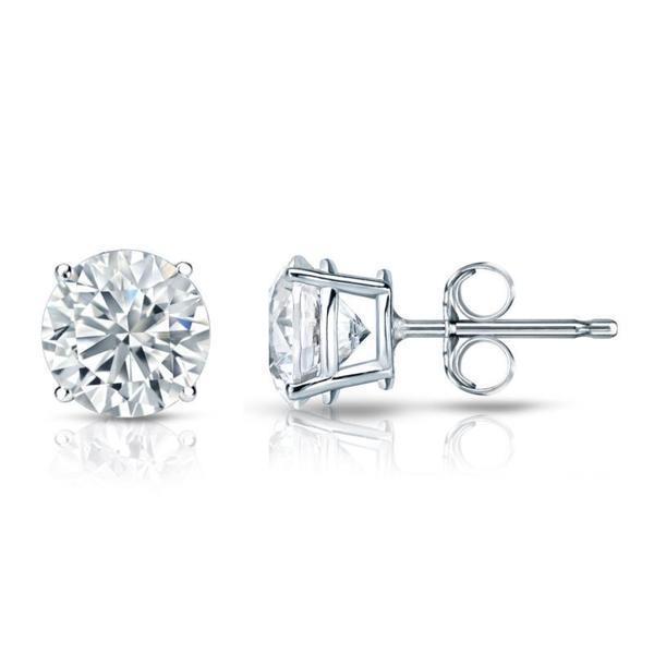 2.00 Ct Round Brilliant Cut Diamonds Ladies Studs Earrings White Gold Stud Earrings