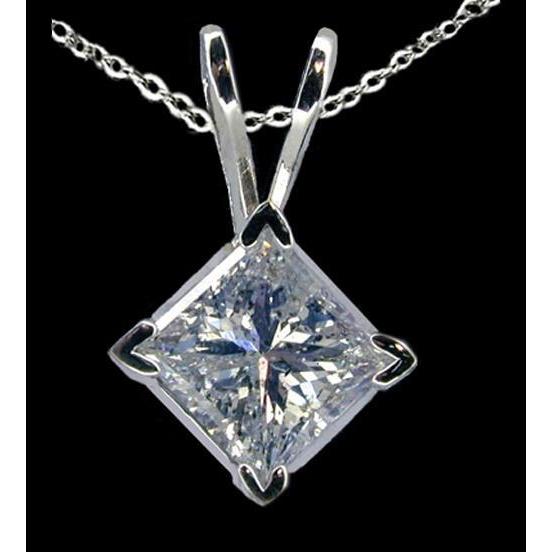 2.01 Carat Diamond Solitaire Pendant Locket With Chain Pendant