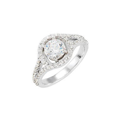 Natural  2.01 Carat Round Brilliant Halo Diamond Wedding Ring White Gold 14K