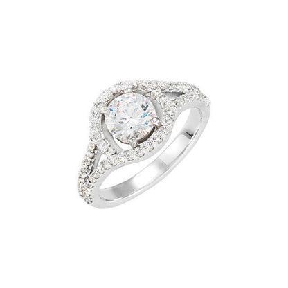 2.01 Carat Round Brilliant Diamonds Wedding Ring Halo Halo Ring