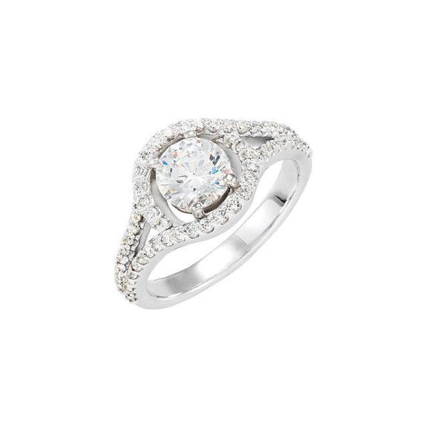 2.01 Carat Round Brilliant Diamonds Wedding Ring Halo Halo Ring