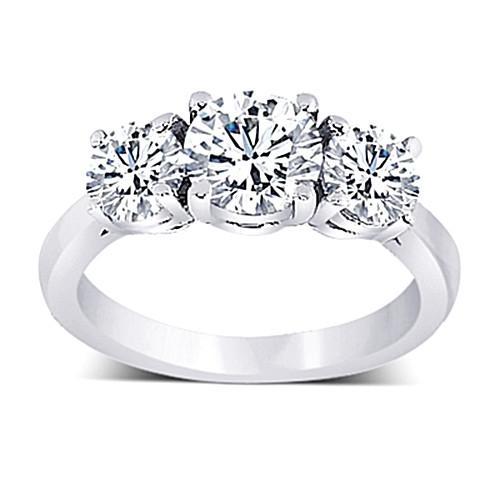 2.01 Carat Round Diamonds Engagement Anniversary Ring Three Stone New Three Stone Ring