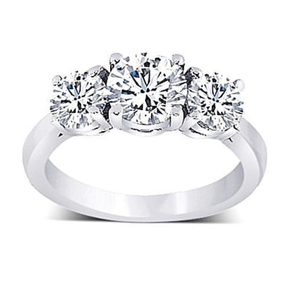 2.01 Carat Round Diamonds Engagement Anniversary Ring Three Stone New Three Stone Ring