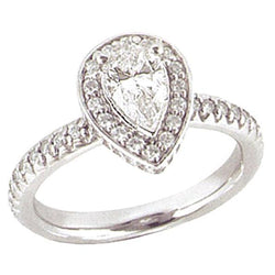 Natural  Halo Diamond Engagement Pear Shape Ring 2.01 Carats