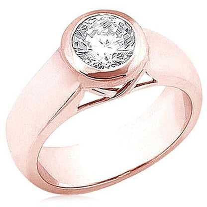 Fancy  Diamond Pink Gold Ring Jewelry New Solitaire Ring