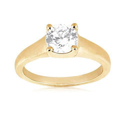 2 Ct. Round Diamond Solitaire Ring Yellow Gold New