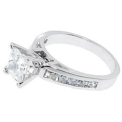 2 Carats High Quality Diamond Princess Engagement Ring New Solitaire