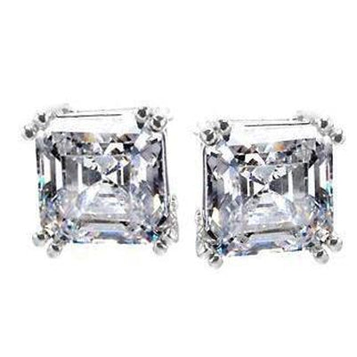 2.02 Carats Asscher Cut Diamond Stud Earrings G Vs1 Platinum New Stud Earrings