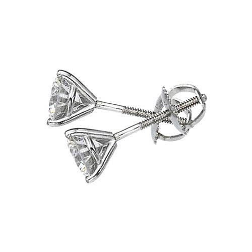 Martini Style Unique  Stud Earrings White Gold Diamond 