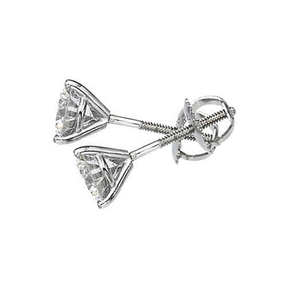 Martini Style Unique  Stud Earrings White Gold Diamond 