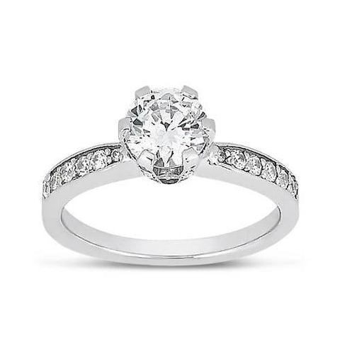 Lady’s Fancy  Round Diamonds Solitaire With Accents Ring Solitaire Ring with Accents