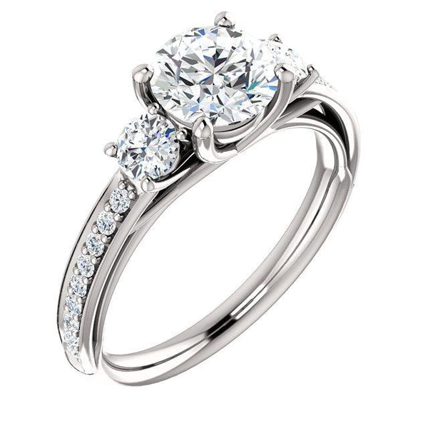 2.05 Carat Round Brilliant Diamonds Three Stone Engagement Ring Three Stone Ring