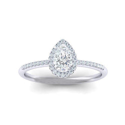 Pear Shaped Natural Earth Mined Diamond Ring