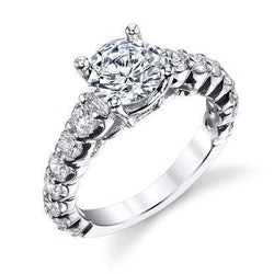 Real  Antique Style Diamond Engagement 2.05 Carats Women 14K White Gold