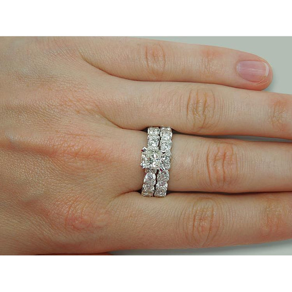 6.25 Carat Diamond Engagement Ring Band Set White Gold 14K Engagement Ring Set