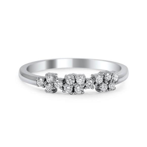 2.1 Ct Round Brilliant Cut Diamond Wedding Band 14K White Gold Band