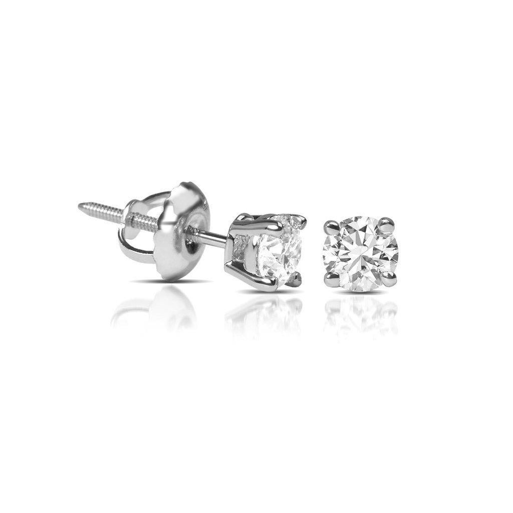 Sparkling Unique Stud Earrings White Gold Diamond 