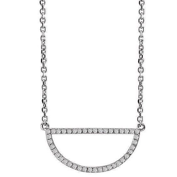 2.10 Carats Small Brilliant Cut Diamonds Pendant Necklace White Gold Pendant