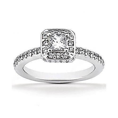 2.12 Ct. Diamonds F Vvs1 White Gold Engagement Halo Ring Halo Ring