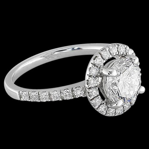 Halo Diamond Wedding Ring White Gold 1.50 Ct. Halo Ring