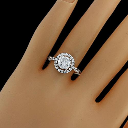 Halo Diamonds Wedding Ring White Gold 14K 1.5 Ct. 