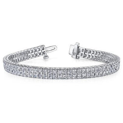 Real  13 Carats Gorgeous Princess Cut Diamonds Carpet Bracelet