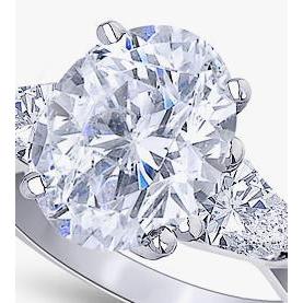 2.2 Ct. Oval Trillion Diamonds Ring White Gold Jewelry Three Stone Three Stone Ring