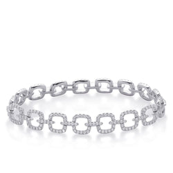 2.2 Ct Sparkling Natural Diamond Ladies Bracelet 14K White Gold