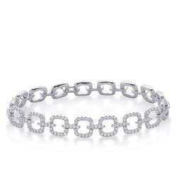 Real  2.2 Ct Sparkling Diamond Ladies Bracelet 14K White Gold