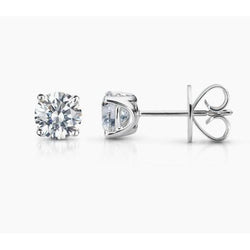 2.20 Carats Diamonds Ladies Studs Earrings White Gold 14K