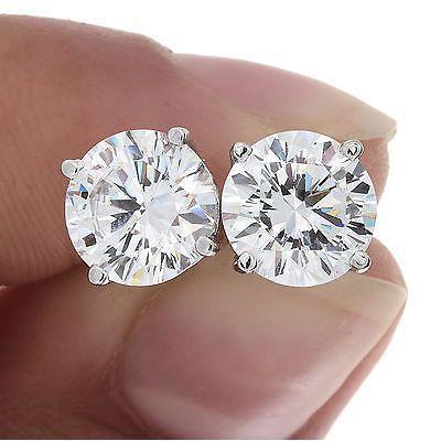 New Style  Round Diamond Studs Earring White Gold Women Jewelry Stud Earrings