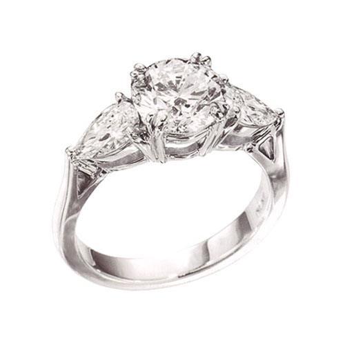2.20 Carat 3 Stone Engagement Ring Sparkling Diamonds Ring Three Stone Ring