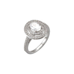 Natural  2.20 Carat Oval Diamond Wedding Halo Anniversary Ring