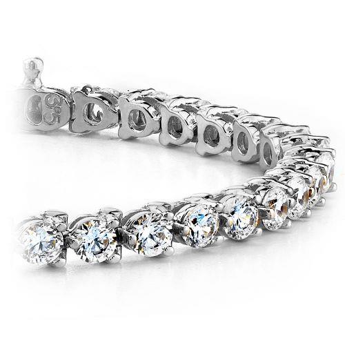 Tennis Bracelet Three Round Diamond Tennis Bracelet White Gold Fine Jewelry 8 Ct.