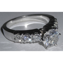2.22 Ct Natural Earth Mined Diamond White Gold Engagement Ring