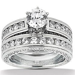 Diamond Engagement Band Set 3.50 Carats Gold Ring