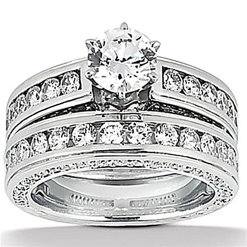 2.25 Carat F Vvs1 Diamonds Engagement Band Set Gold Ring Engagement Ring Set