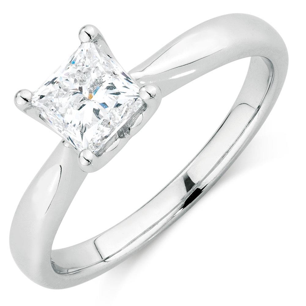 Princess Cut Diamond Wedding Ring White Gold Solitaire Ring