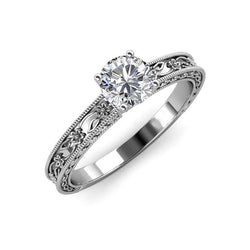 2.25 Carat Antique Style Round Cut Diamond Engagement Ring