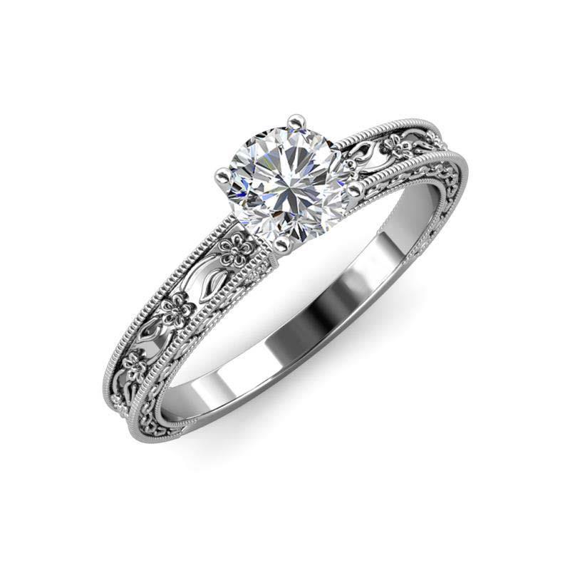 Antique Style New Design Stylish Woman's White Unique Solitaire Ring 