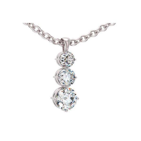 2.25 Carats Brilliant Cut Diamond Pendant Necklace White Gold 14K Pendant