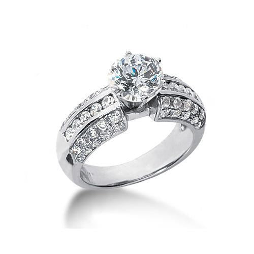 Unique Style White Sparkling Engagement White gold White Gold Round Diamonds Anniversary Ring