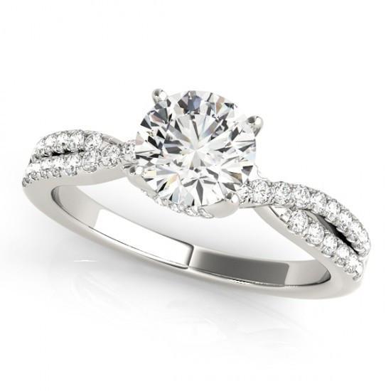  Sparkling Unique Lady’s  Solitaire  Ring with Accents