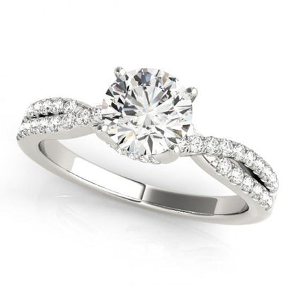  Sparkling Unique Lady’s  Solitaire  Ring with Accents