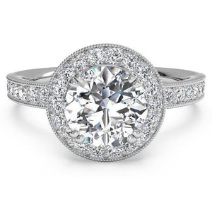 2.25 Carats Round Shape Diamond Halo Ring White Gold 14K Jewelry Halo Ring