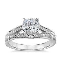 2.25 Carats Solitaire With Accent Diamonds Anniversary Ring New